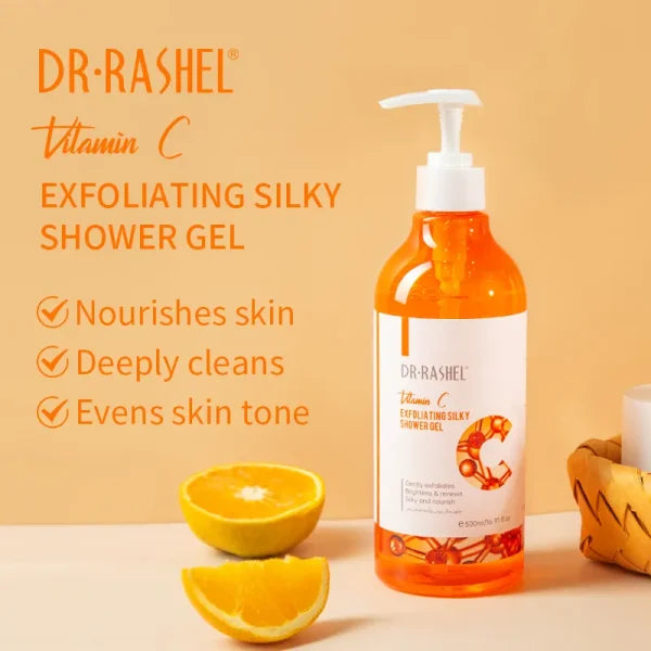 Dr Rashel Vitamin C Whitening Exfoliating Silky Shower Gel, 500ml